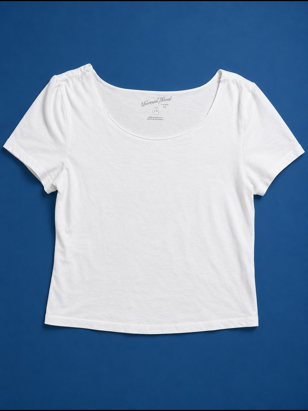Universal Thread White Scoop Neck Short Sleeve Crop Tee